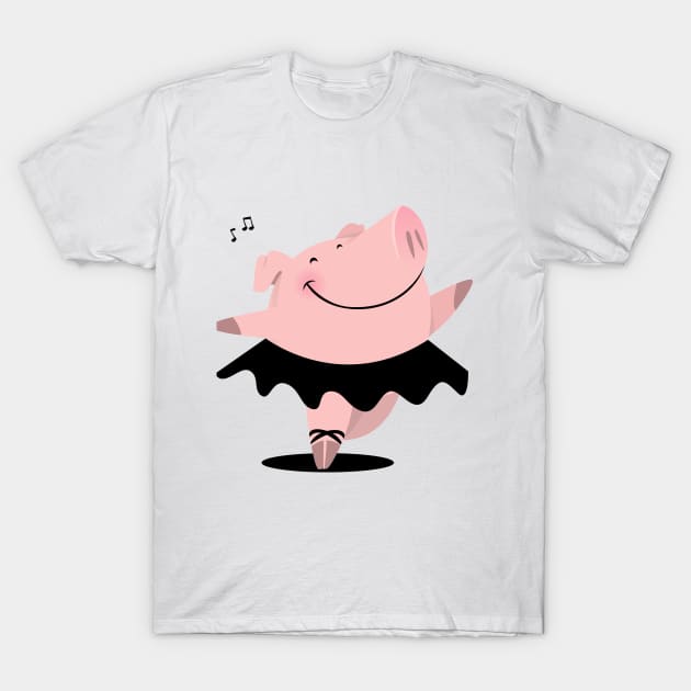 Ballerina Pig T-Shirt by ilaamen